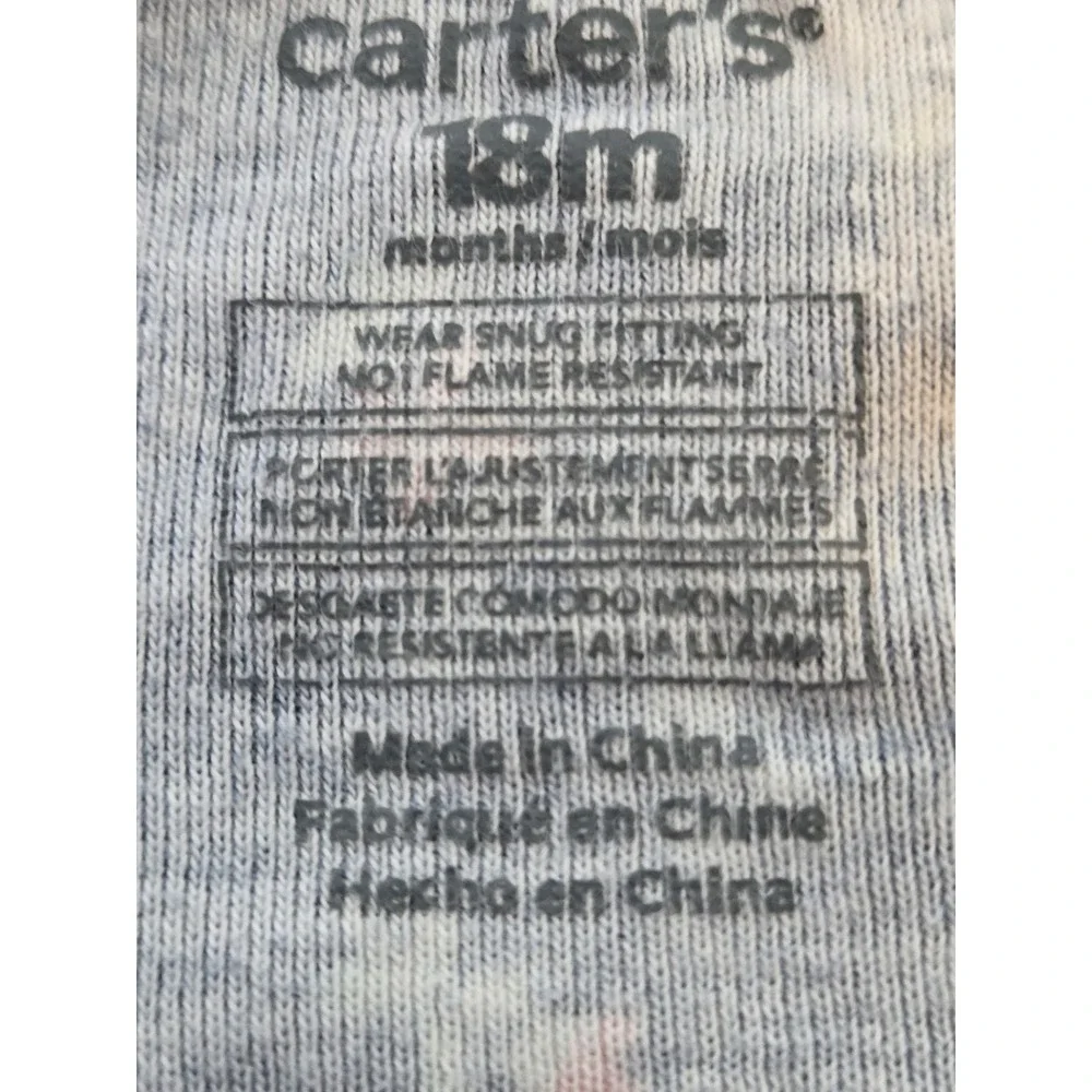 M336 Carter's Baby Girls 18M Christmas Merry Bright Floral Heart Sleeper Bodysui